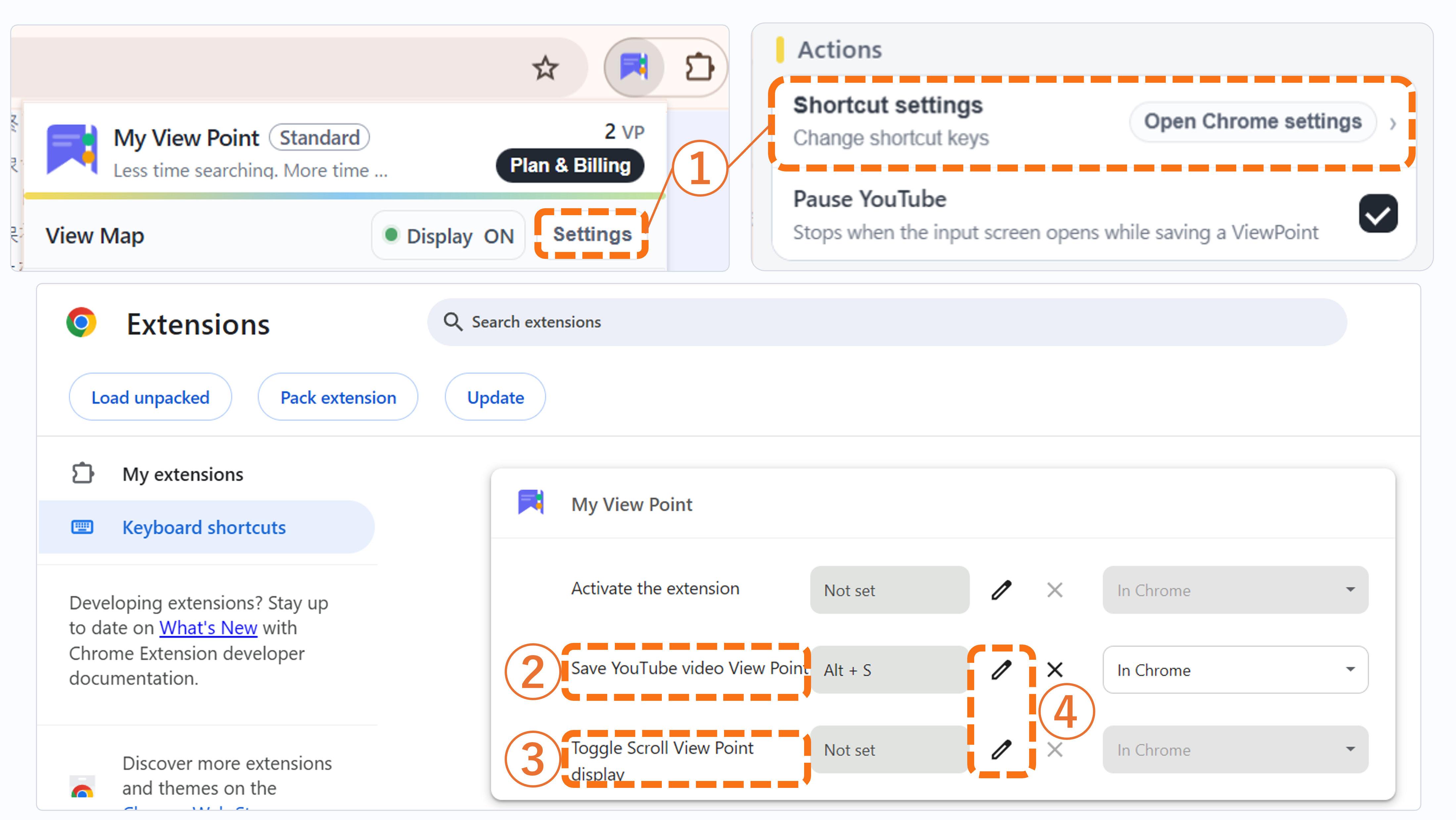 My View Point shortcut settings